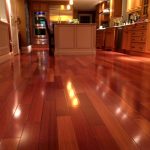 Example of a beautiful hardwood floor in the kitchen.